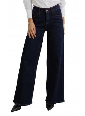 Jeans palazzo con dettagli in marrone "Rachel"